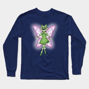 Cute Green Fairy Cat Long Sleeve T-Shirt